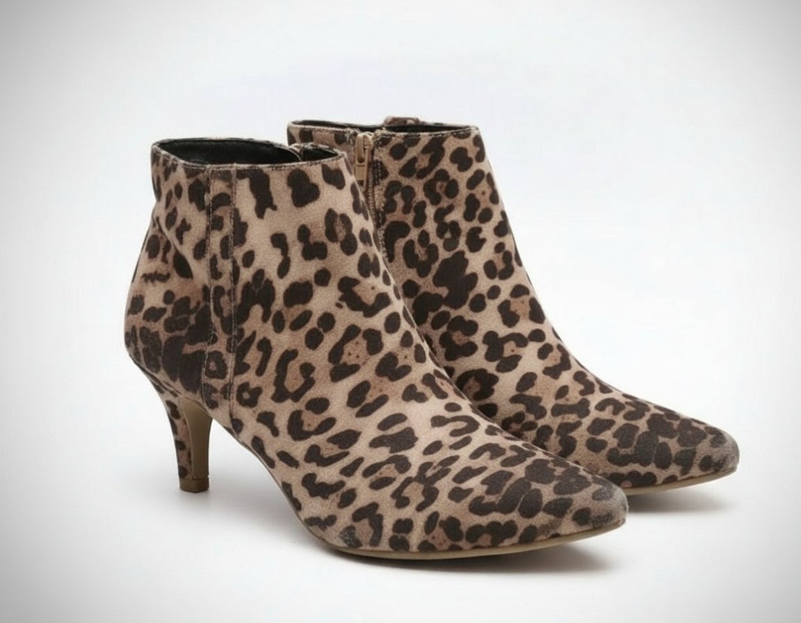 Des beaux bottines demi talent pratiques tigrés pointure 39