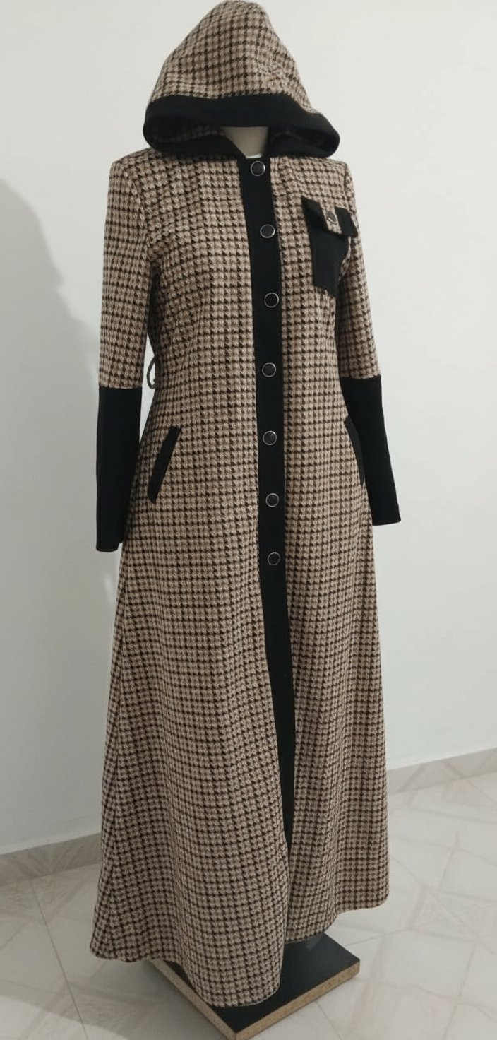 Robe manteau cachemire pied de poule état extra la taille M