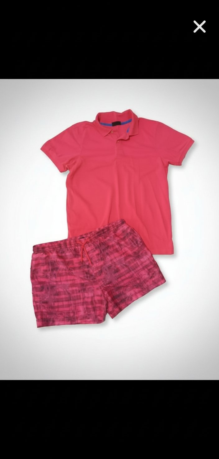 T-shirt rose avec un short la marque Athlète  en état parfait la taille XXL 