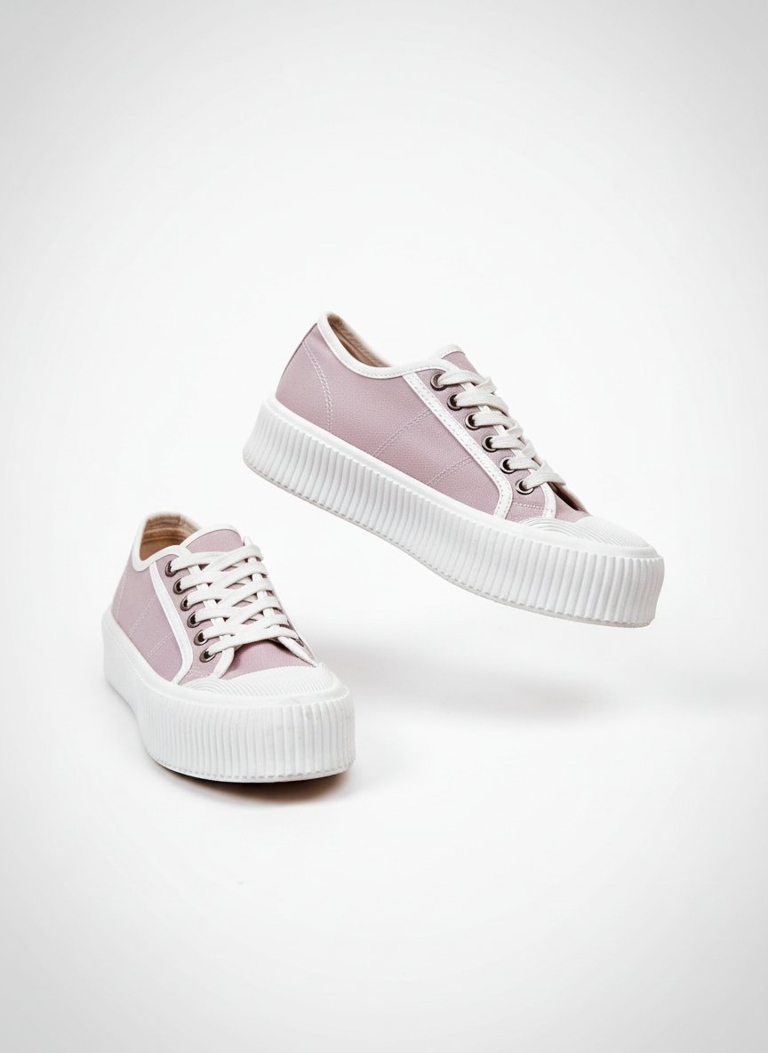 Des jolis baskets plate-forme rose poudré en bon état pointure 37