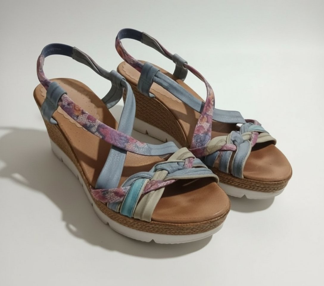 Des jolis sandales compensés légers en véritable cuir la pointure 40/41