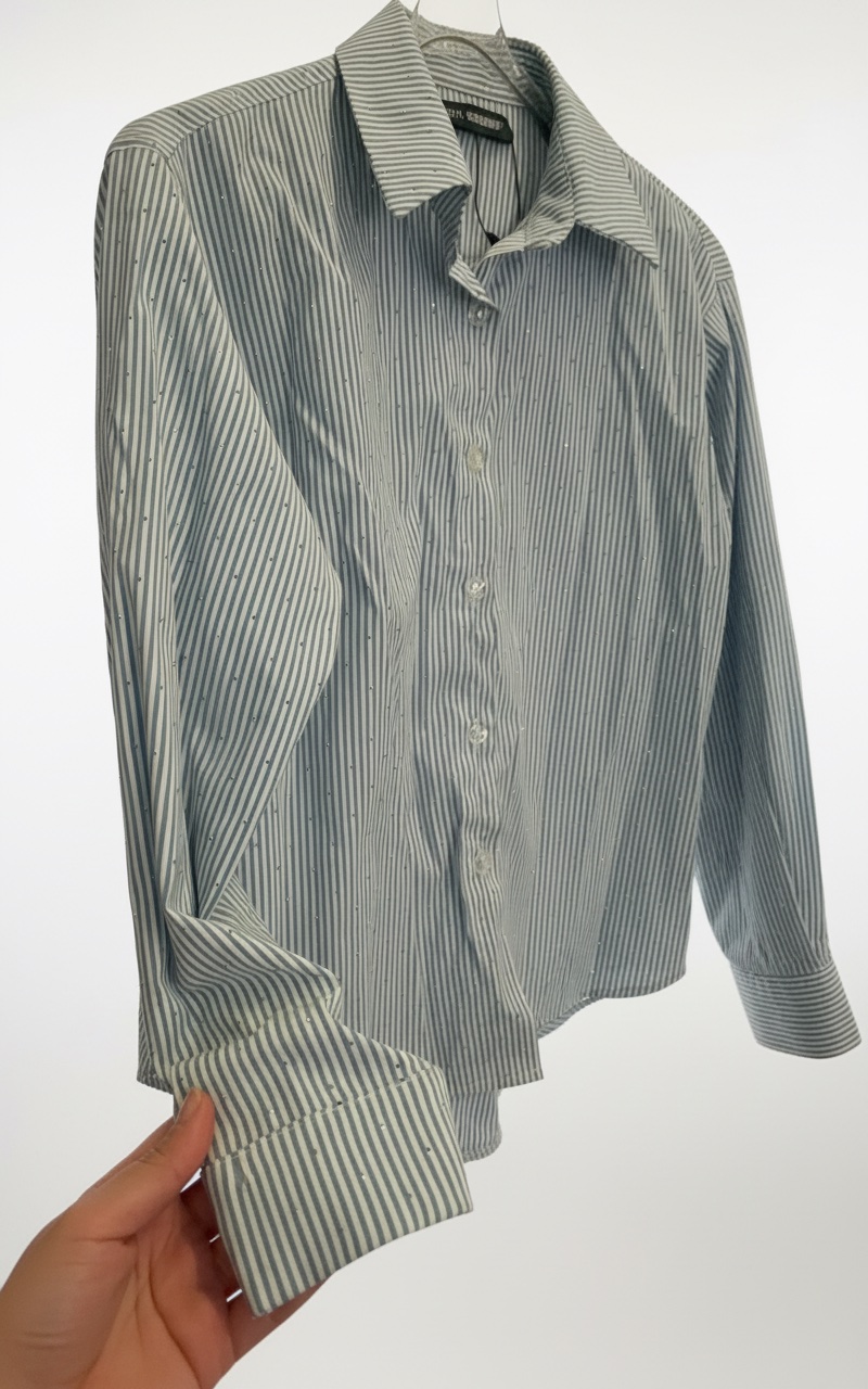 Chemise a rayures avec strass
