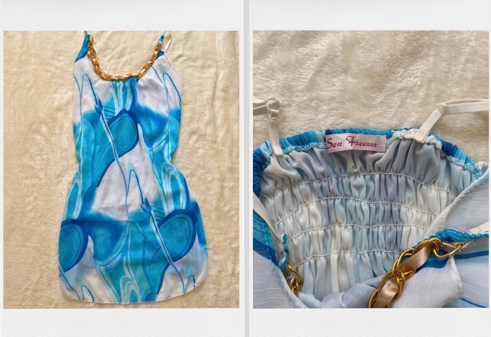 Hyperbloom Blue White Minidress