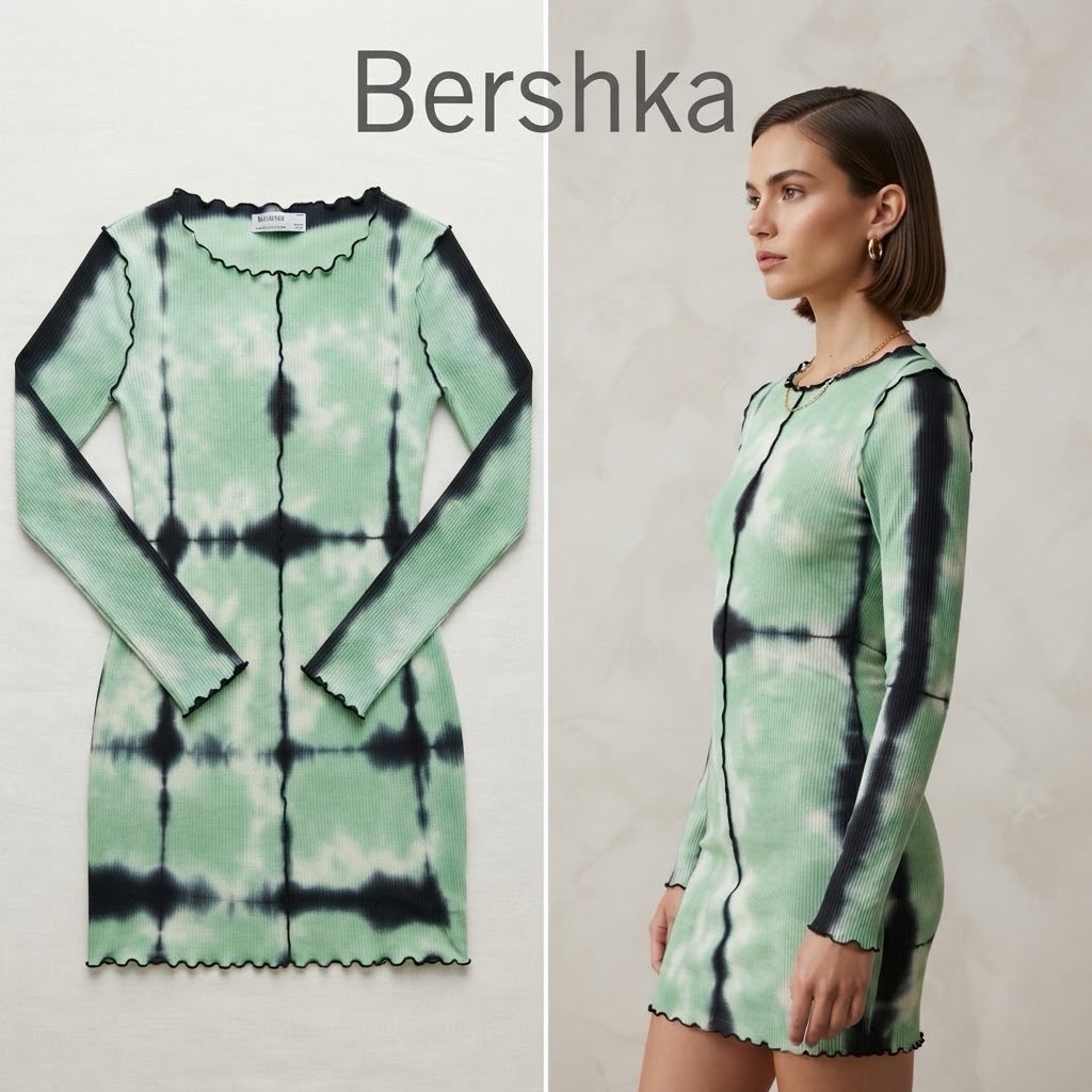 Robe courte ajustée Bershka