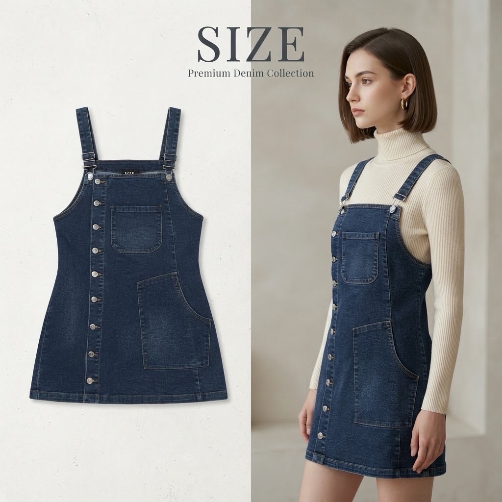 Robe chasuble en denim 