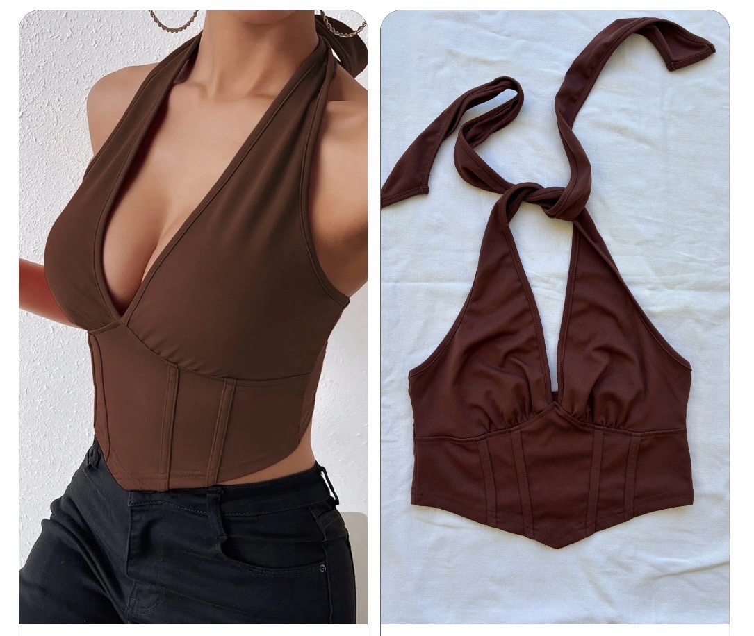 Haut court de style corset shein
