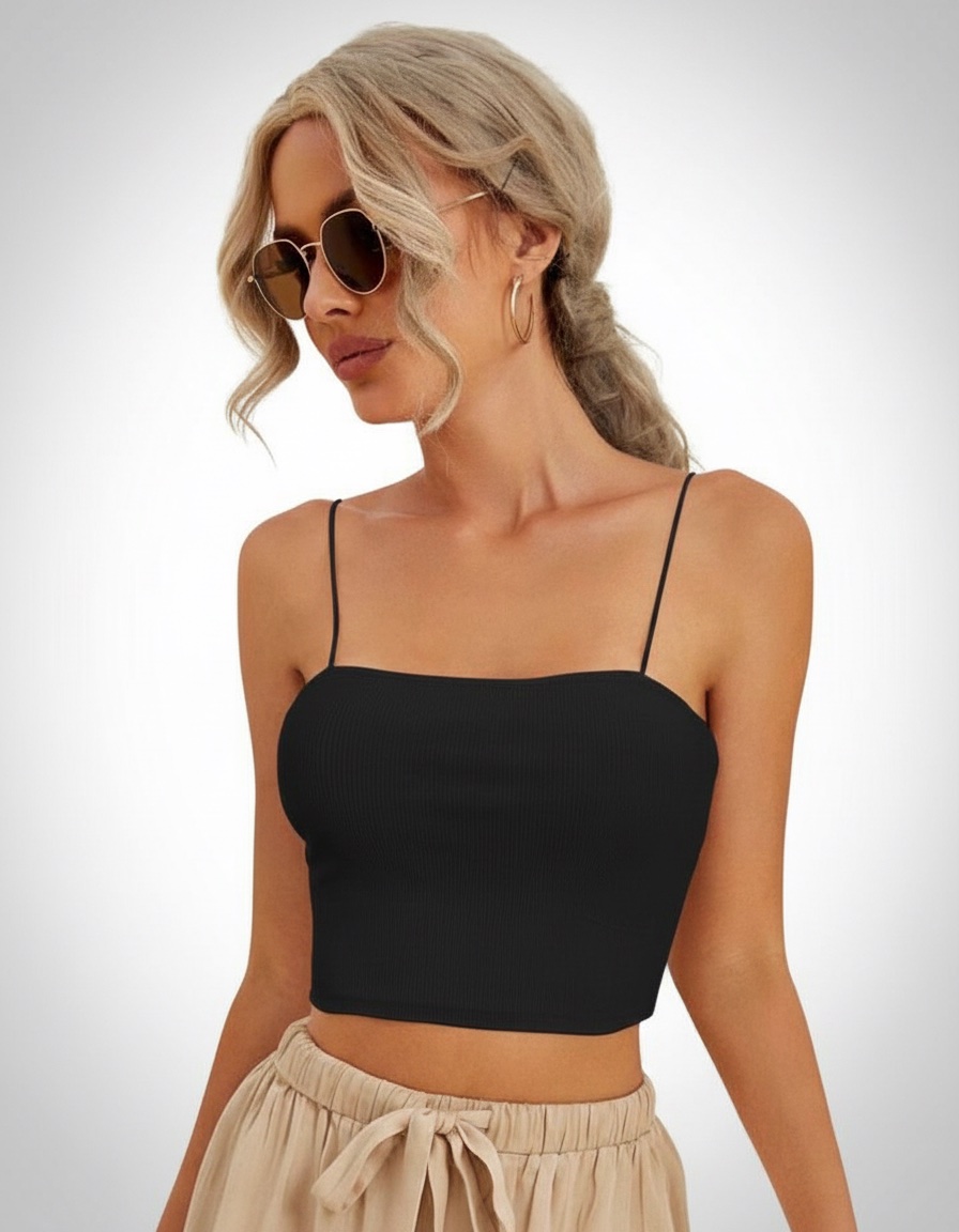 Top noire elastique 