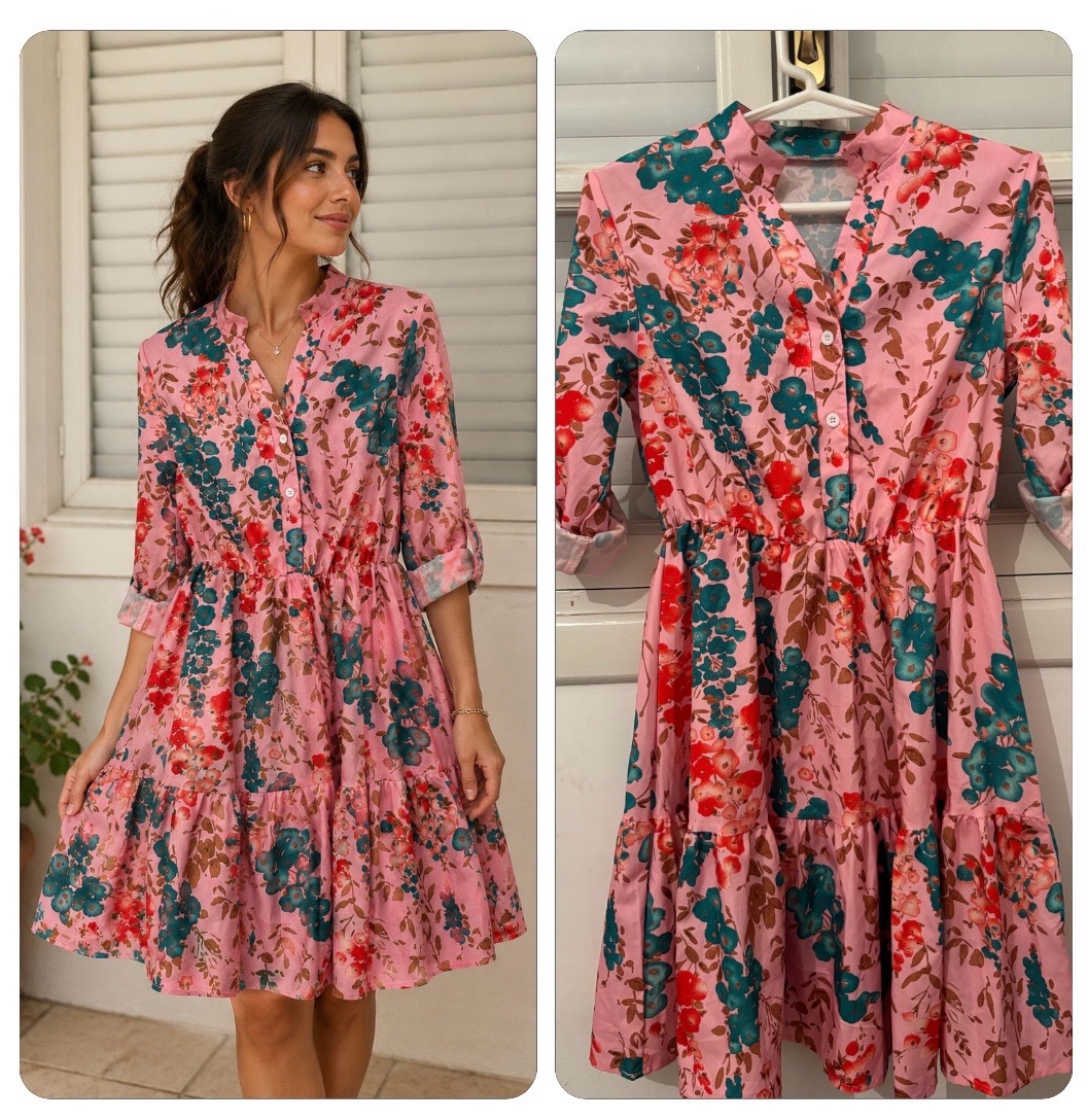 Robe shein courte fleuri