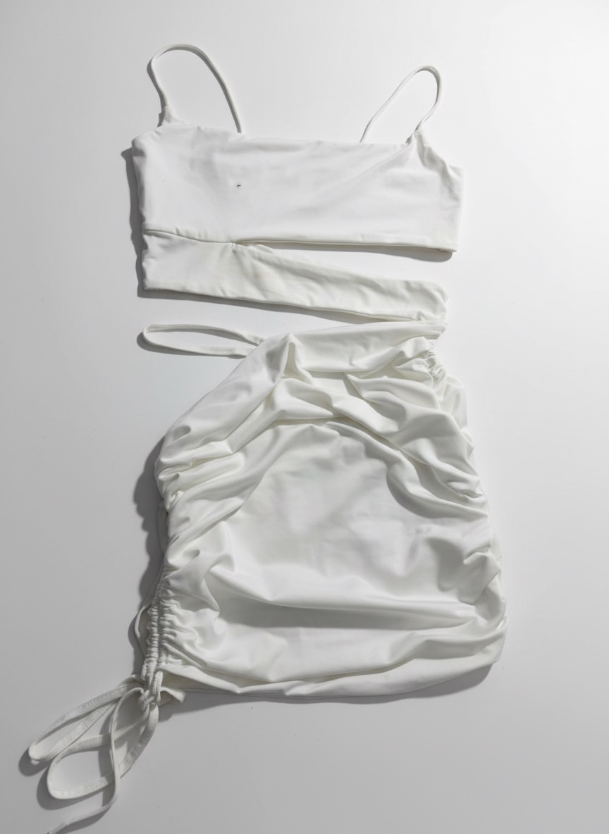 Robe blanche elastique shein