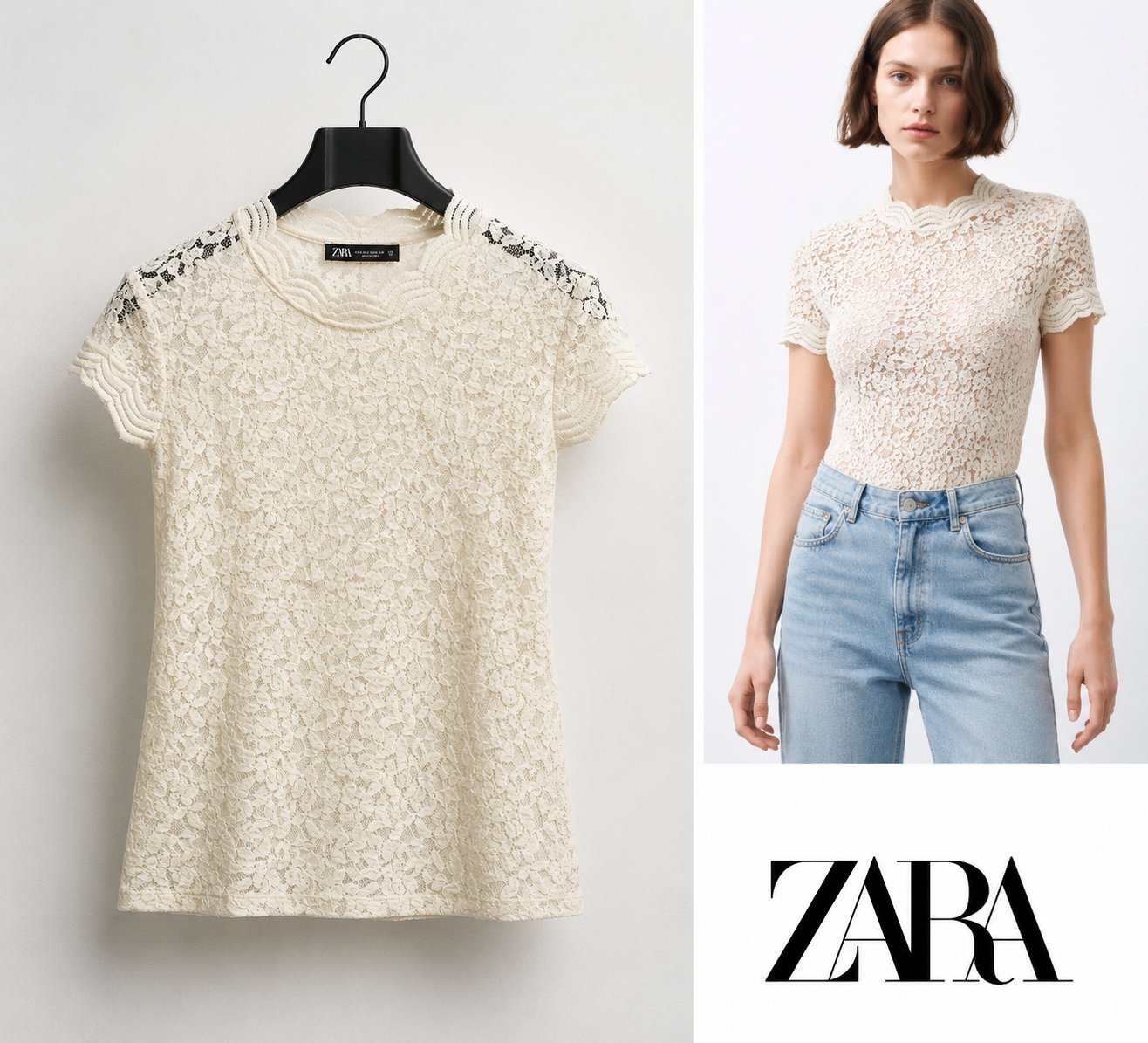 Haut Zara en dentelle 