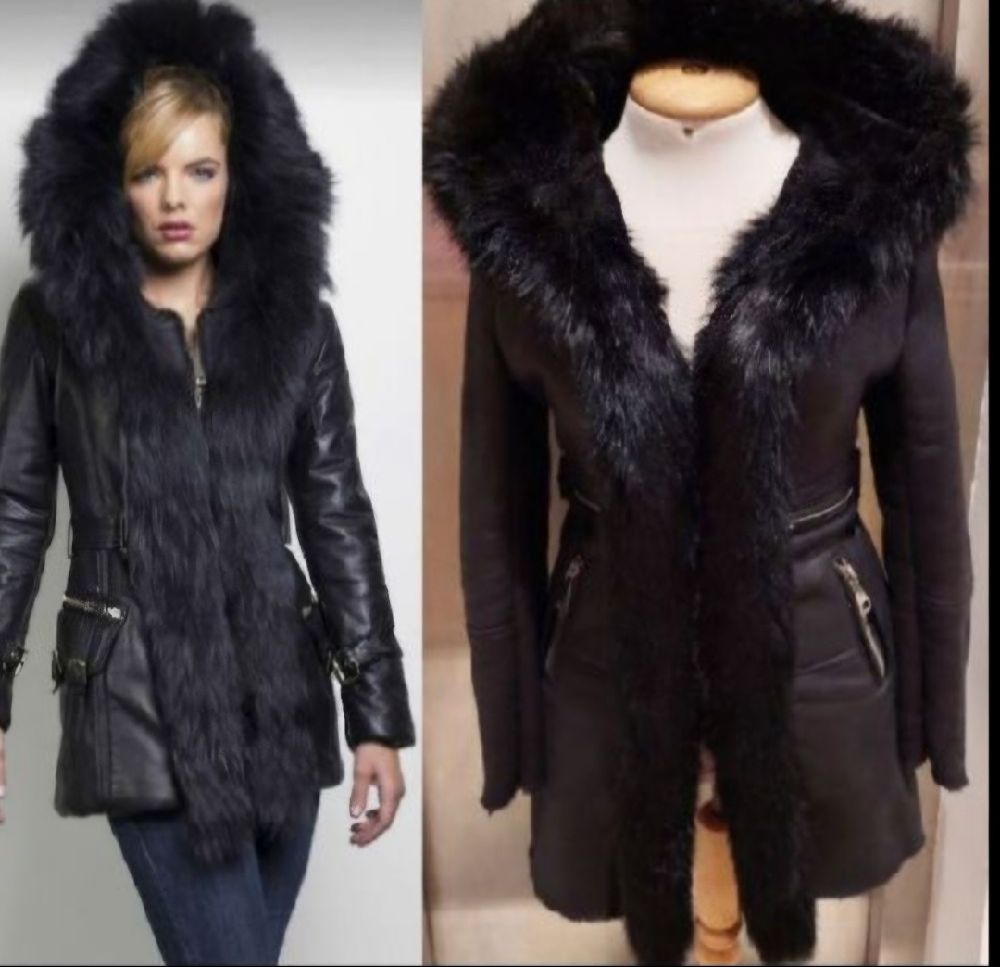Subliiiiime ❤️ ❤️ ❤️ manteau extrêmement chaud fourré à l'intérieur avec capuche et bordure en fausse fourrure très très chic taille 38 comme neuf 