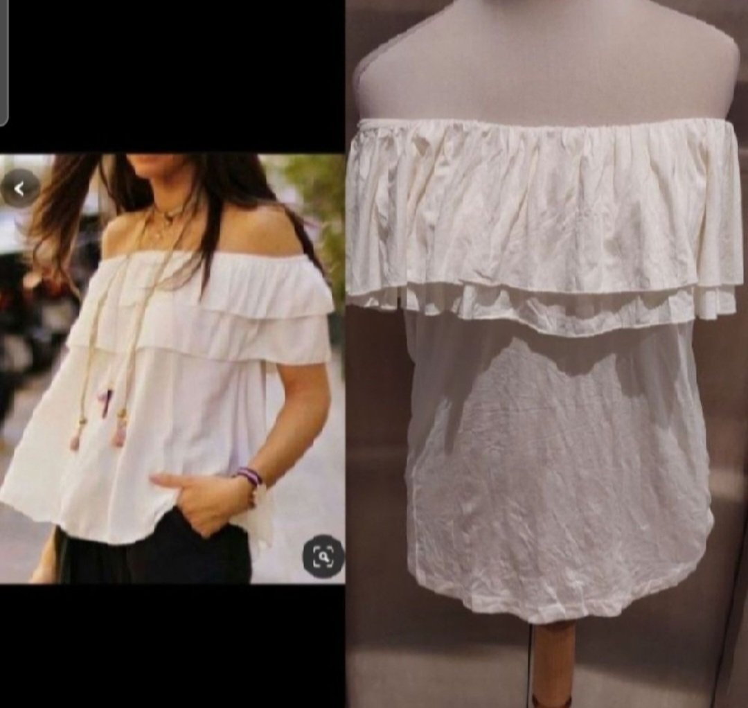 Subliiiiime ❤️❤️❤️❤️pull off shoulder à franges en cotton taille 46/48