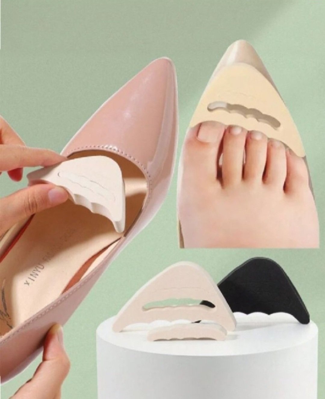 Très efficace et pratique par expérience Subliiiiime❤️❤️❤️❤️4 paires noir et beige coussinets de talon antidérapant doux ajustements demi pointure protection ergonomique des orteils neuuuf 