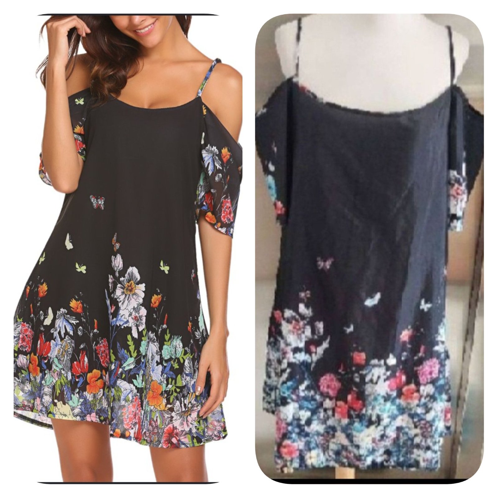 Subliiiiime❤️❤️❤️ robe florale légère épaule dénudé taille 48 comme neuve 