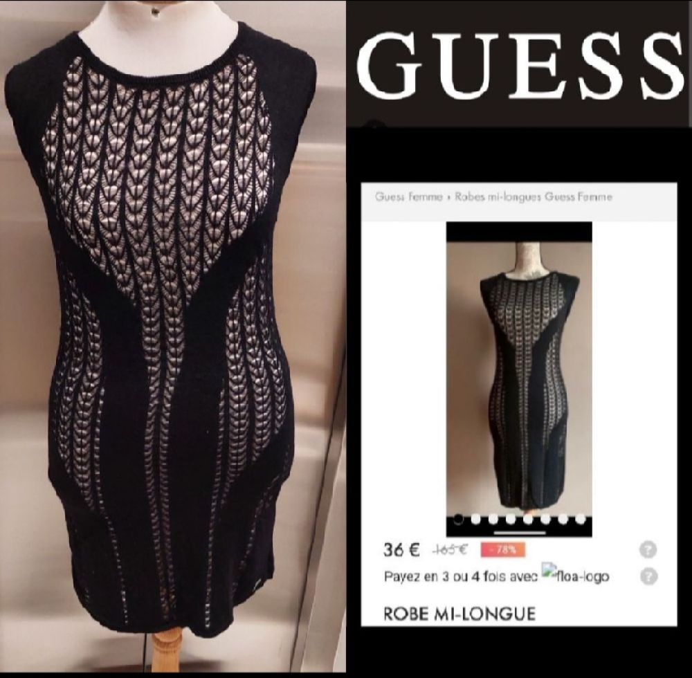 Subliiiiime ❤️ ❤️ ❤️ robe mi-longue automne de GUESS très élégante avec doublure taille 38