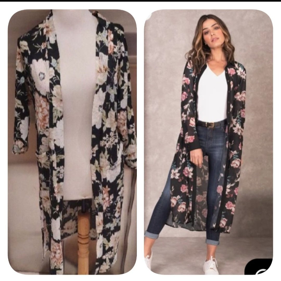 Subliiiiime ❤️❤️❤️❤️kimono long  BUSEM florale avec fente sur les côtés taille 40