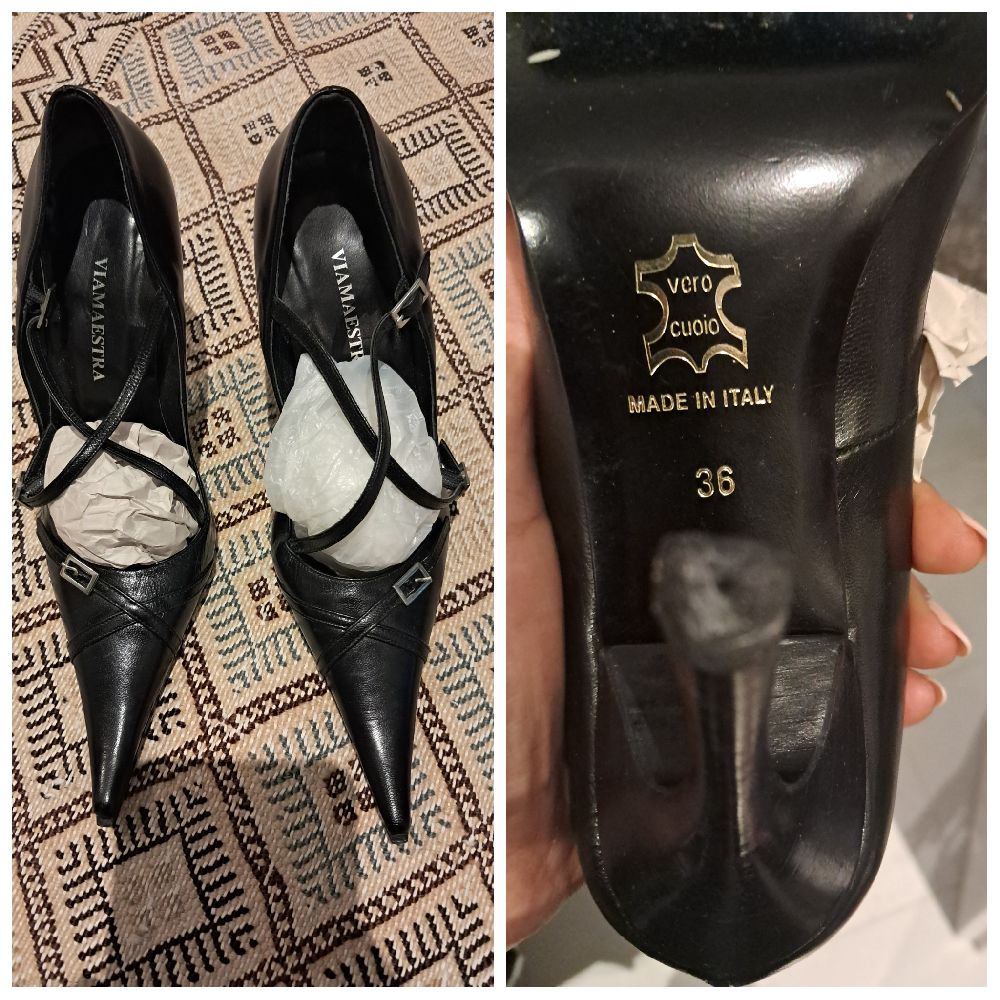 Subliiiiime ❤️ ❤️ ❤️ ❤️ ❤️ escarpin vrai vrai cuir made in ITALIY pointure 36 très souple et confortable comme neuf