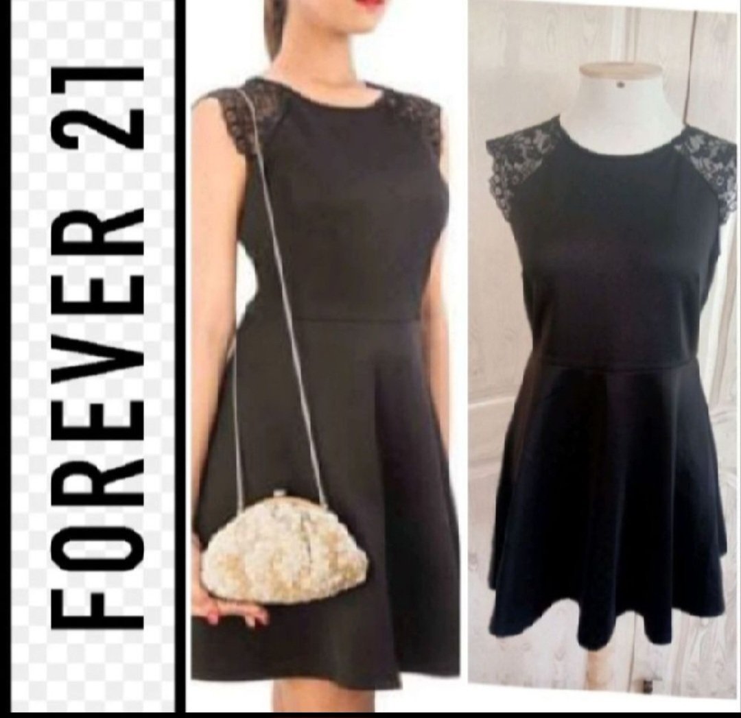 Subliiiiime❤️❤️❤️❤️ robe noire dos en dentelles de FOREVER21 taille 40