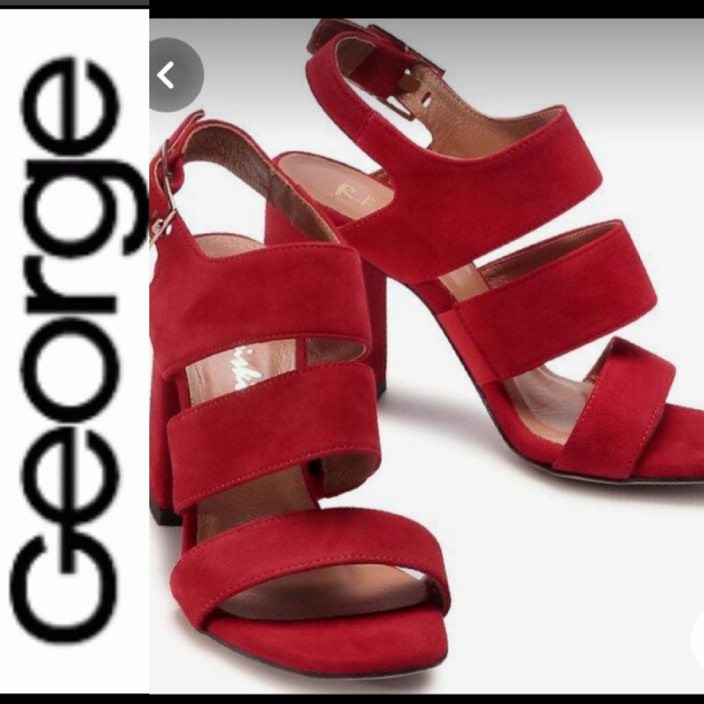 Sandale à talon de GEORGE couleur rouge bordeau léger et confortable pointure 38