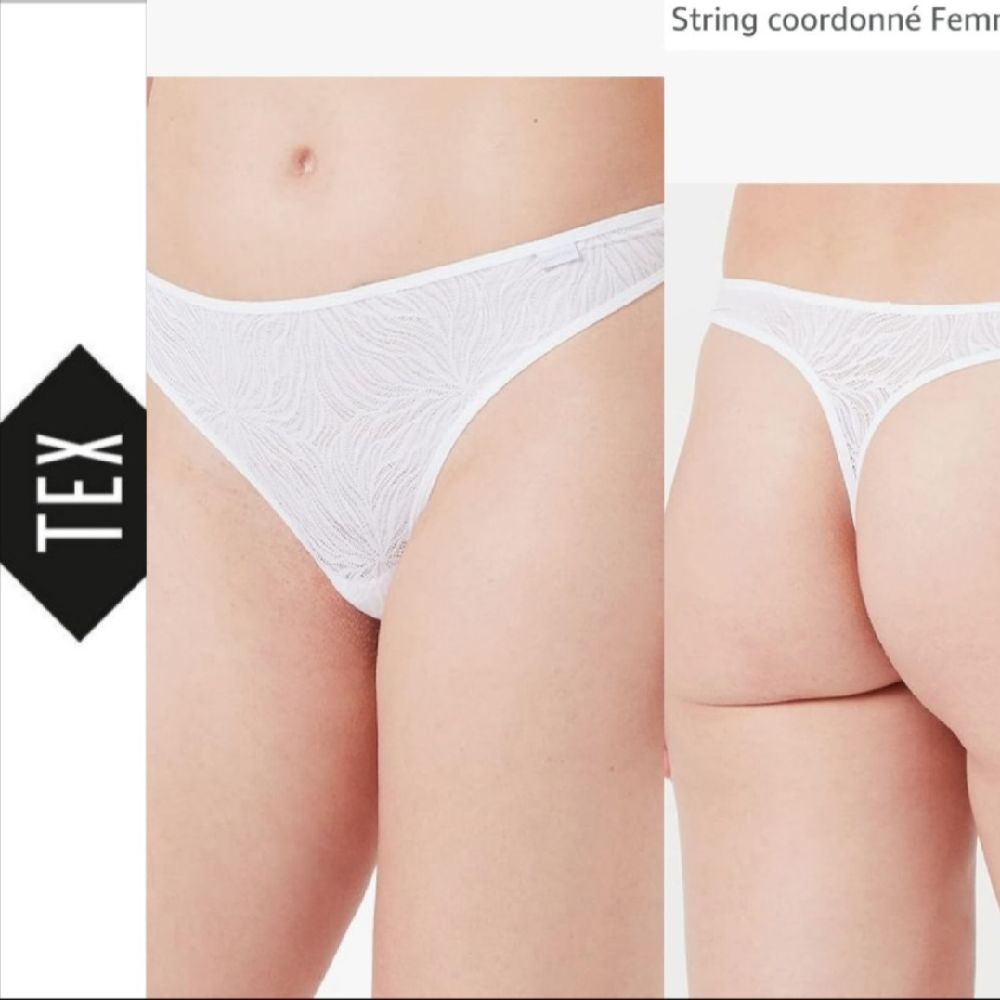 Subliiiiime ❤️ ❤️ ❤️ ❤️ lot de 3 strings cotton 2 blancs et un gris  taille 38/40 de TEX neuuuf 