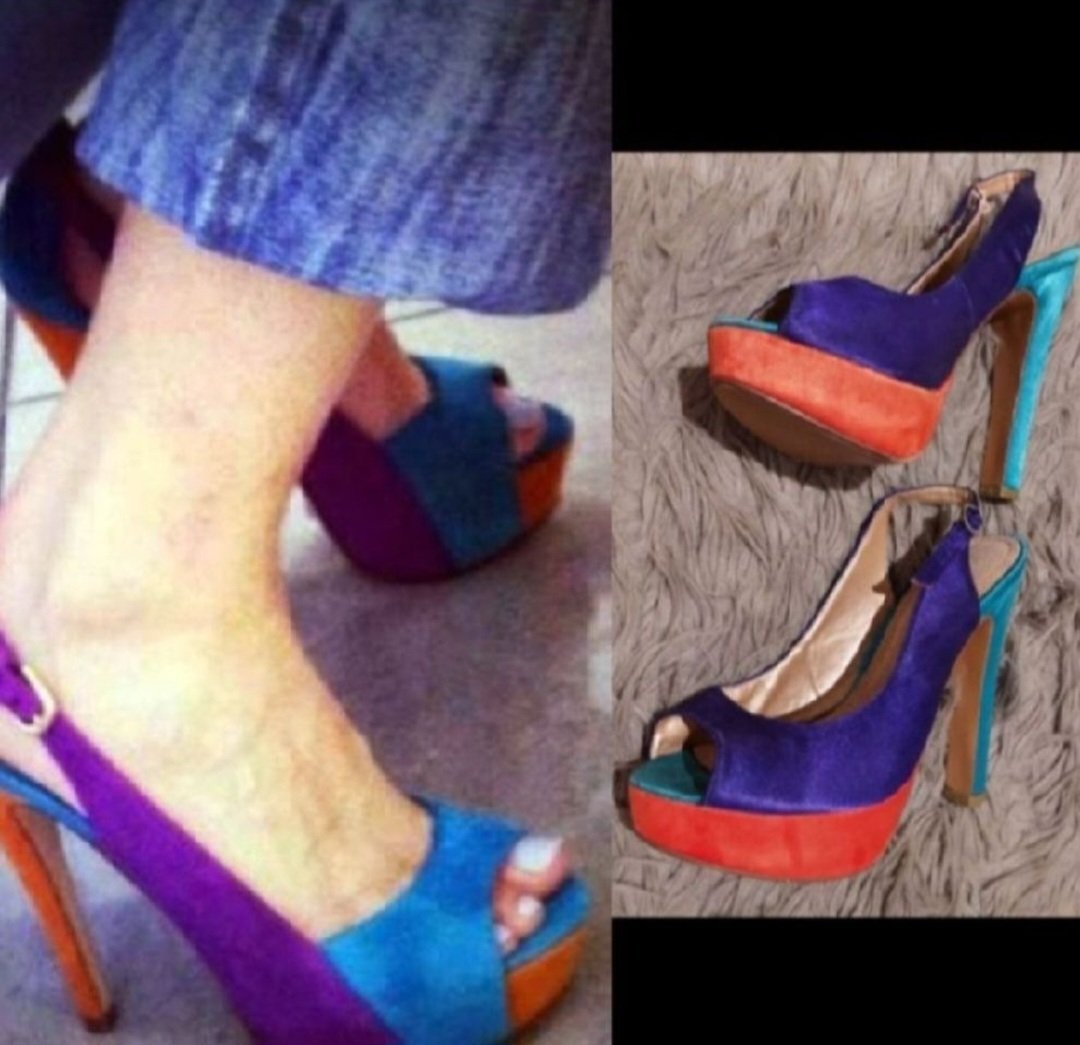 Subliiiiime❤️❤️❤️❤️ sandale à talon tricolores pointure 39