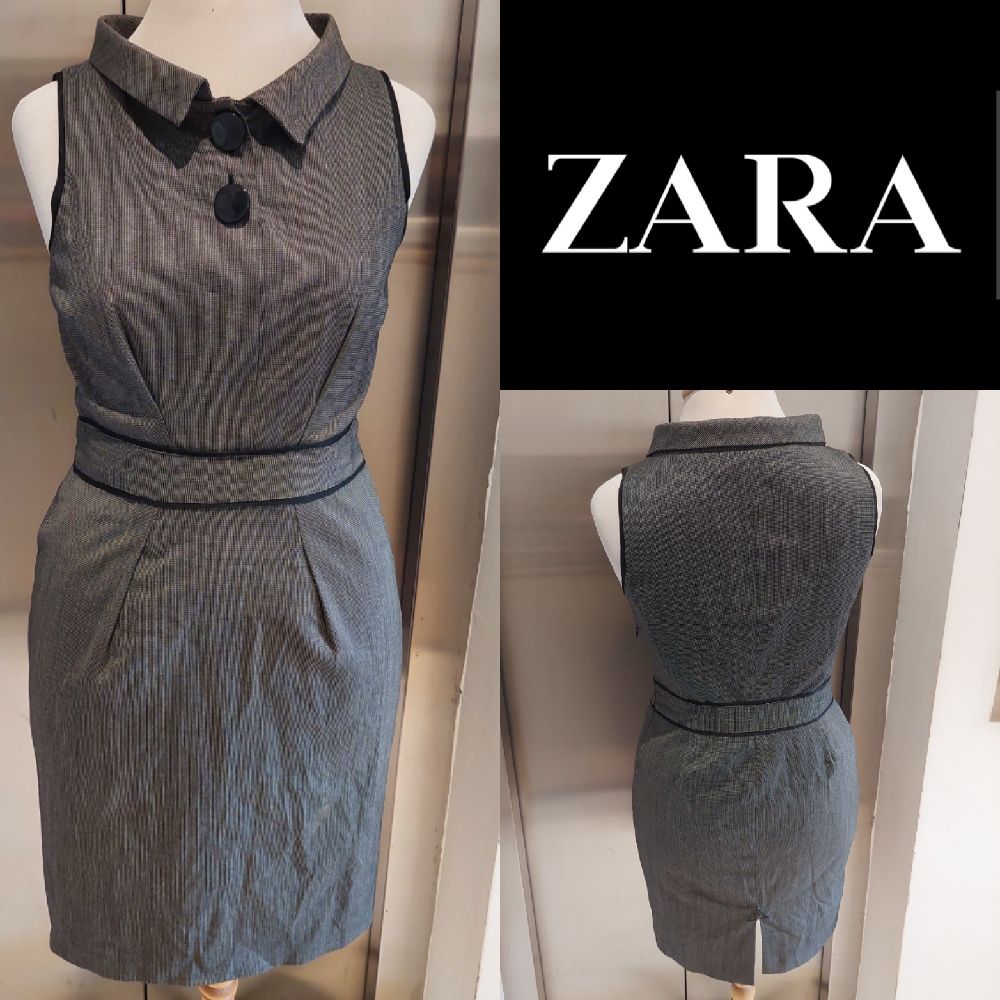 Subliiiiime ❤️ 💕 ❤️ robe de ZARA sans manche tissu automne hiver taille 38