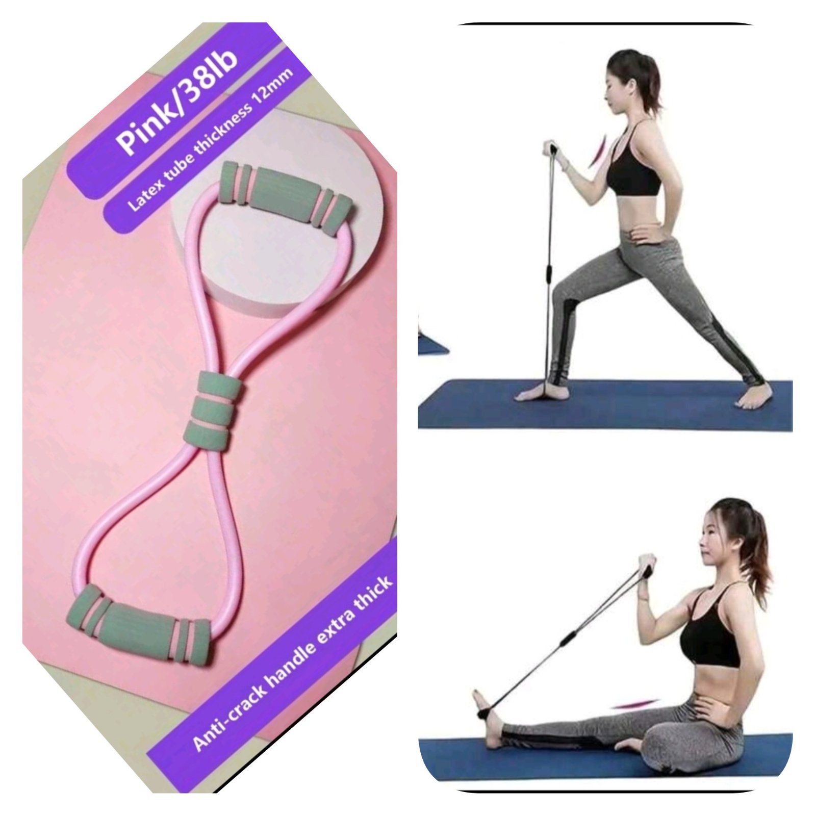 Subliiiiime ❤️❤️❤️bande  de résistance en forme de 8 adapté à l exercices de fitness de tout le corps 