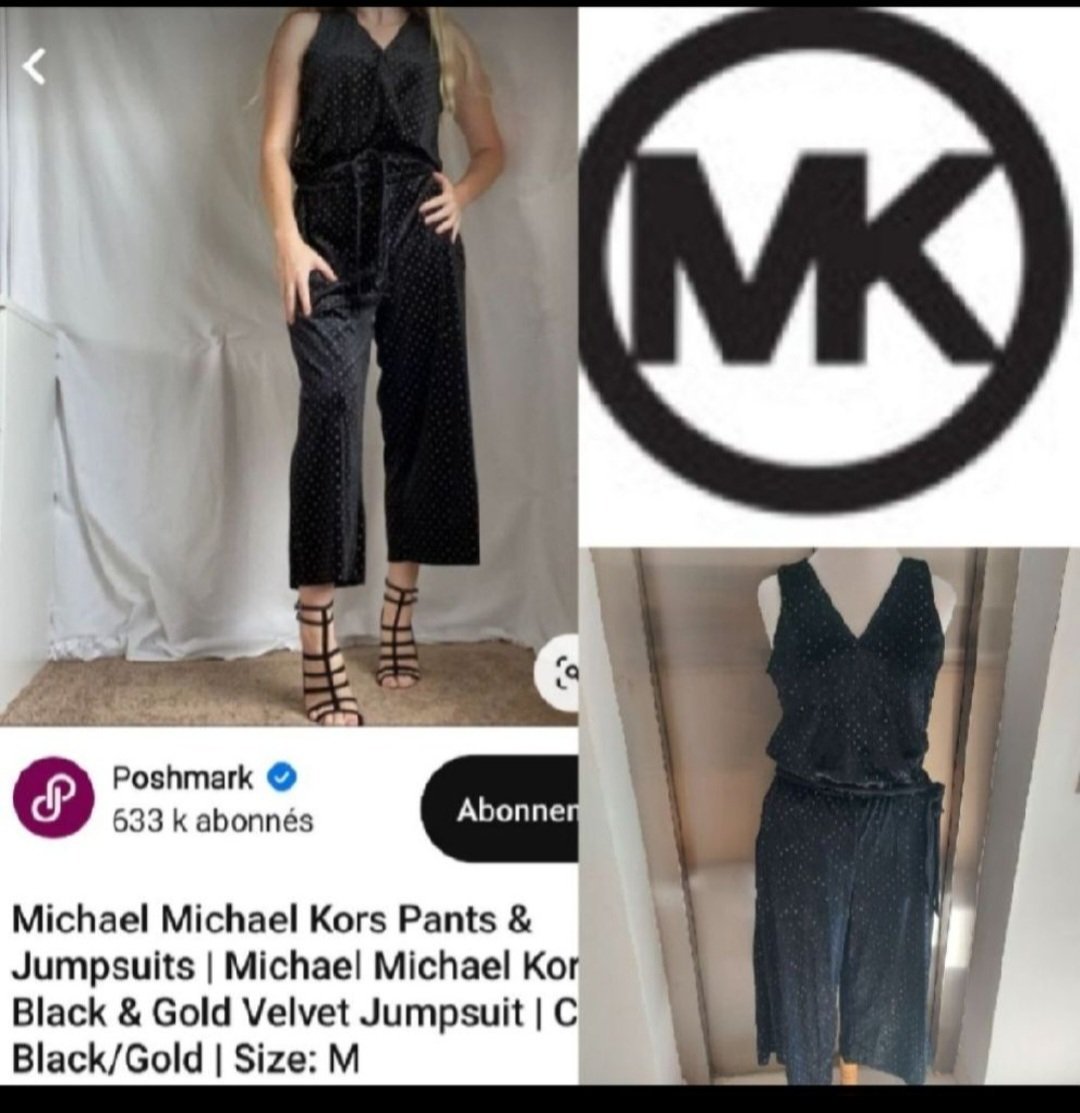 Subliiiiime ❤️❤️❤️❤️❤️❤️❤️combinaison en velour mouchetés en doré de MICHAEL KORS taille 38