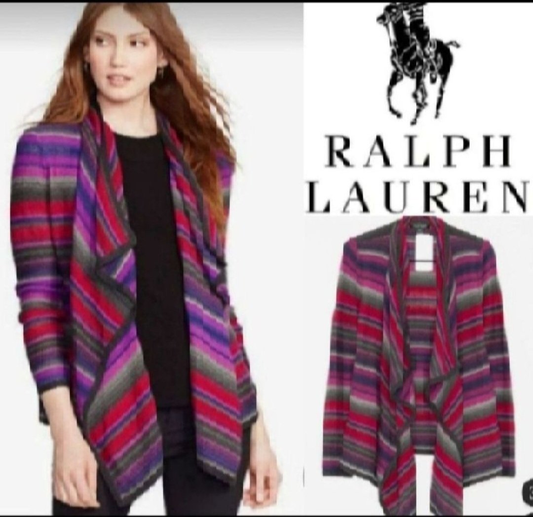 Subliiiiime ❤️❤️❤️❤️❤️gilet à rayures multicolores de RALPH LAUREN taille 38