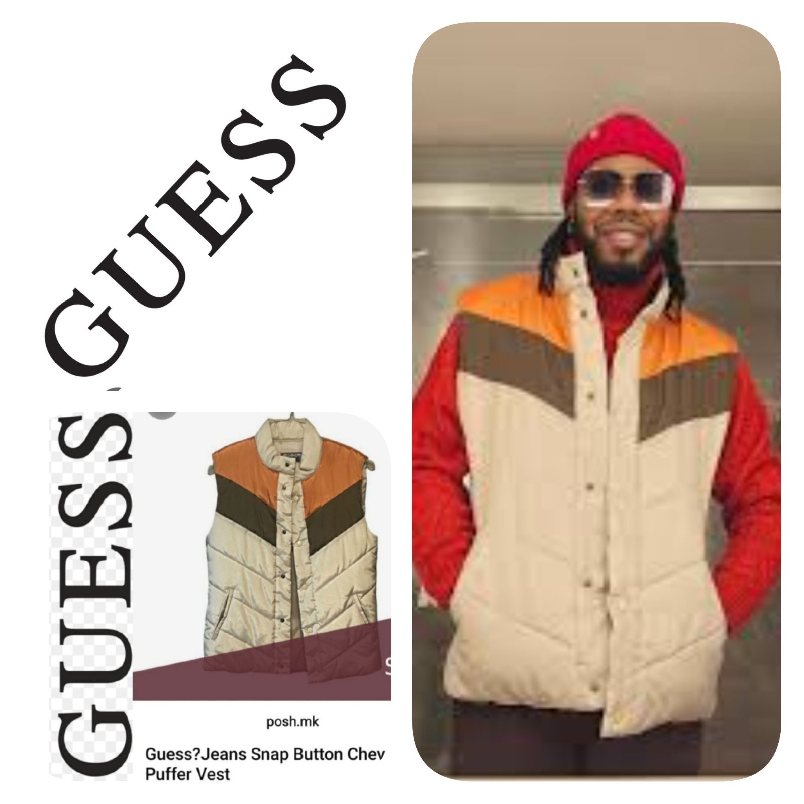 Subliiiiime ❤️❤️❤️veste sans manche de GUESS pour homme🚹 taille 42