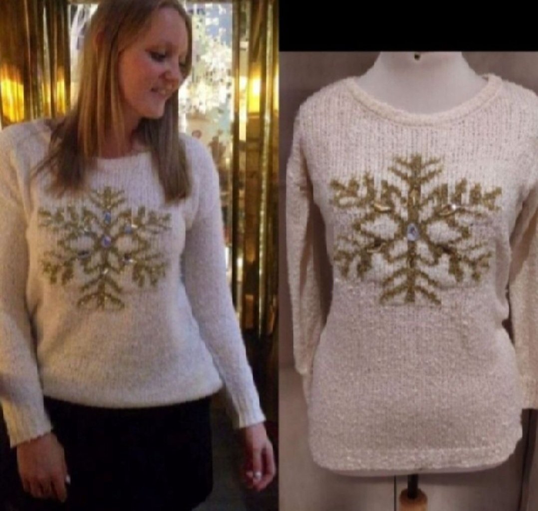Subliiiiime❤️❤️❤️❤️❤️ pull en laine chaud à motifs doré de la marque ATMOSPHÈRE taille 36