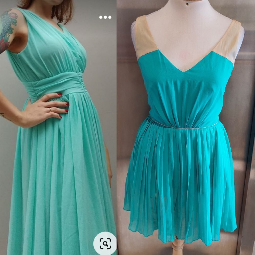 Chic robe 👗 plissée turquoise taille 36