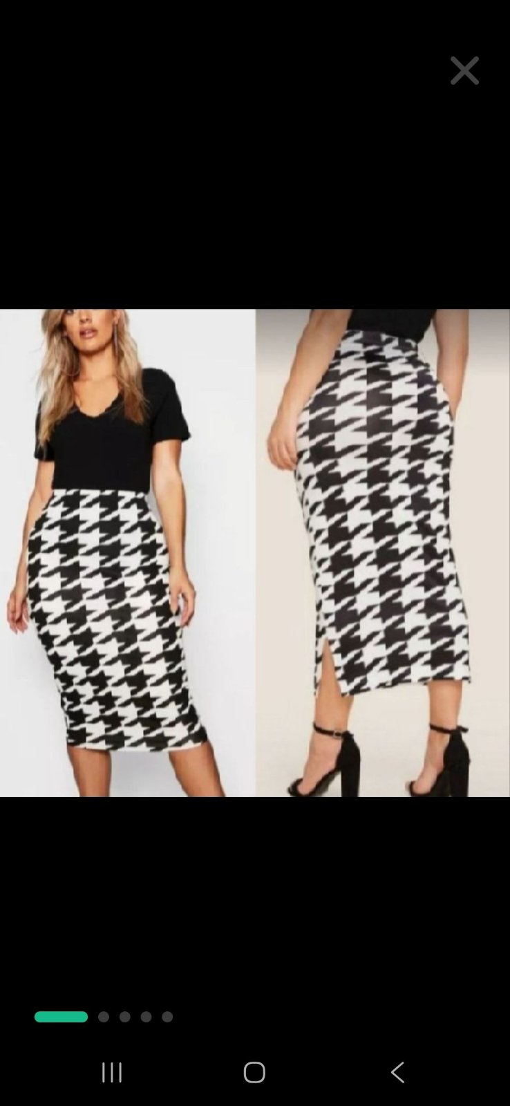 Subliiiiime❤️❤️❤️ jupe avec une petite fente sur le côté pieds de poule frais de SHEIN taille 44