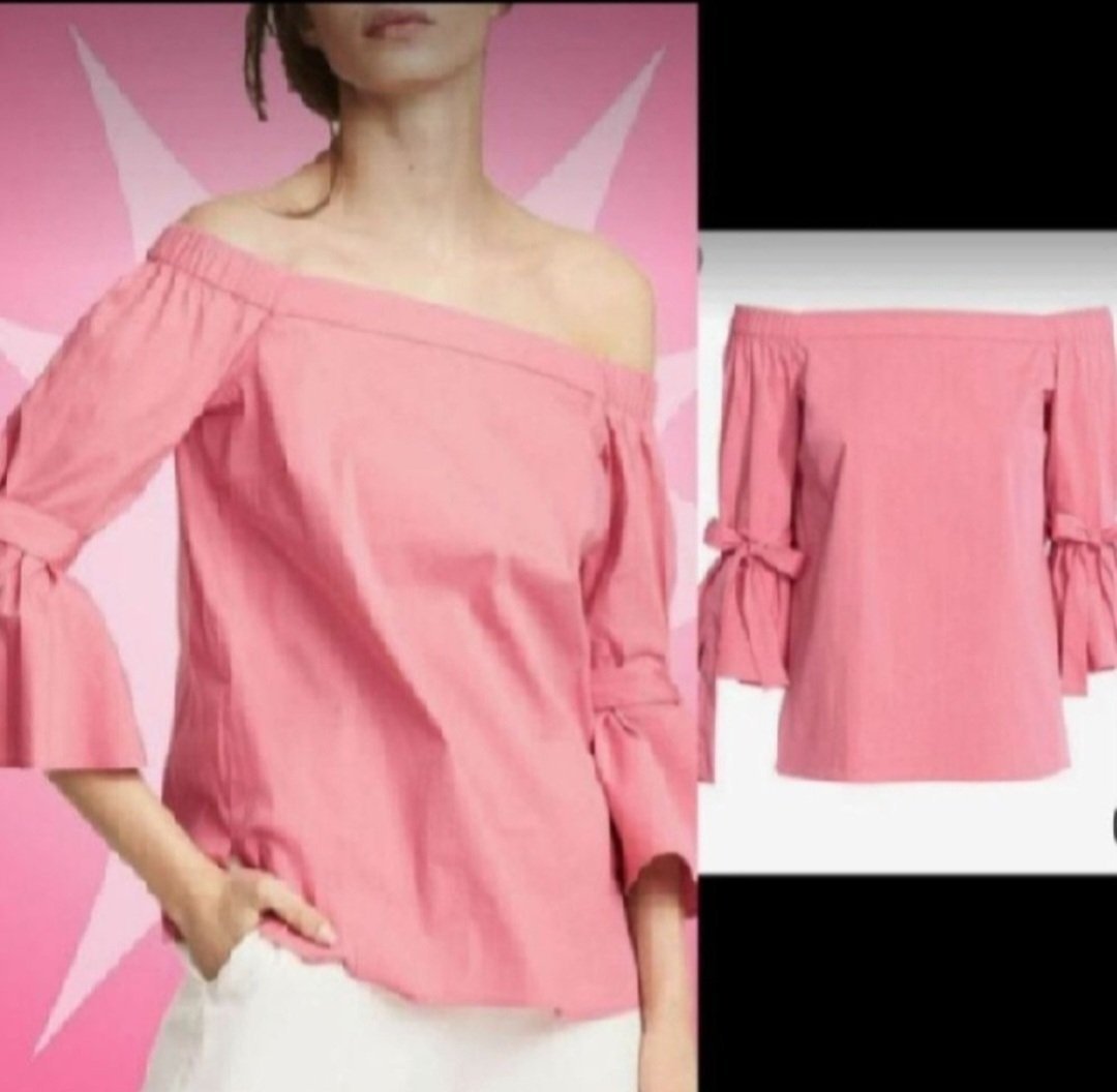 Subliiiiime❤️❤️❤️❤️❤️ blouse off shoulder à manche 3/4 en éventail de H&M taille 36