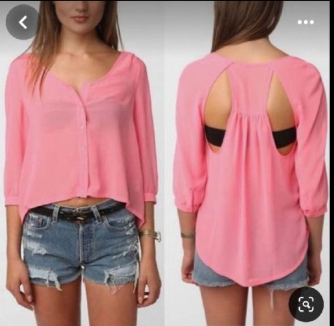 Subliiiiime❤️❤️❤️❤️ chemise courte fantaisie rose fluorescent taille 36/38 neuve avec étiquette🏷 importé 
