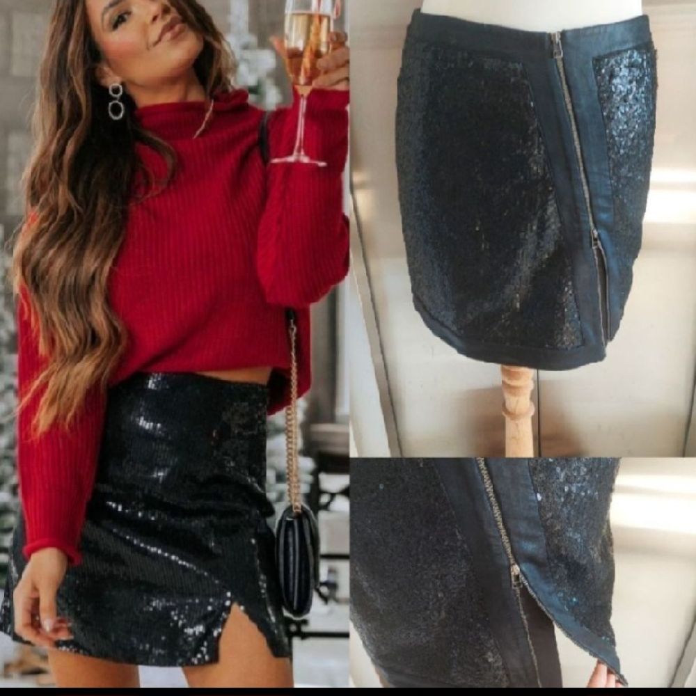 Subliiiiime ❤️ ❤️ ❤️ ❤️ jupe en sequins zippée taille 38 neuve avec étiquette 🏷 