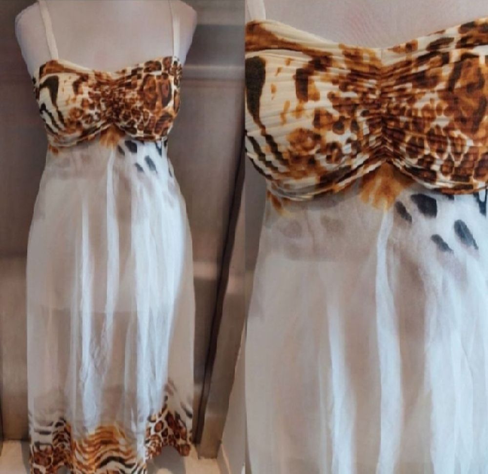Subliiiiime ❤️ ❤️ ❤️ ❤️ robe maxi léopards 🐆 avec doublure et poitrine rembourrée taille 38/40
