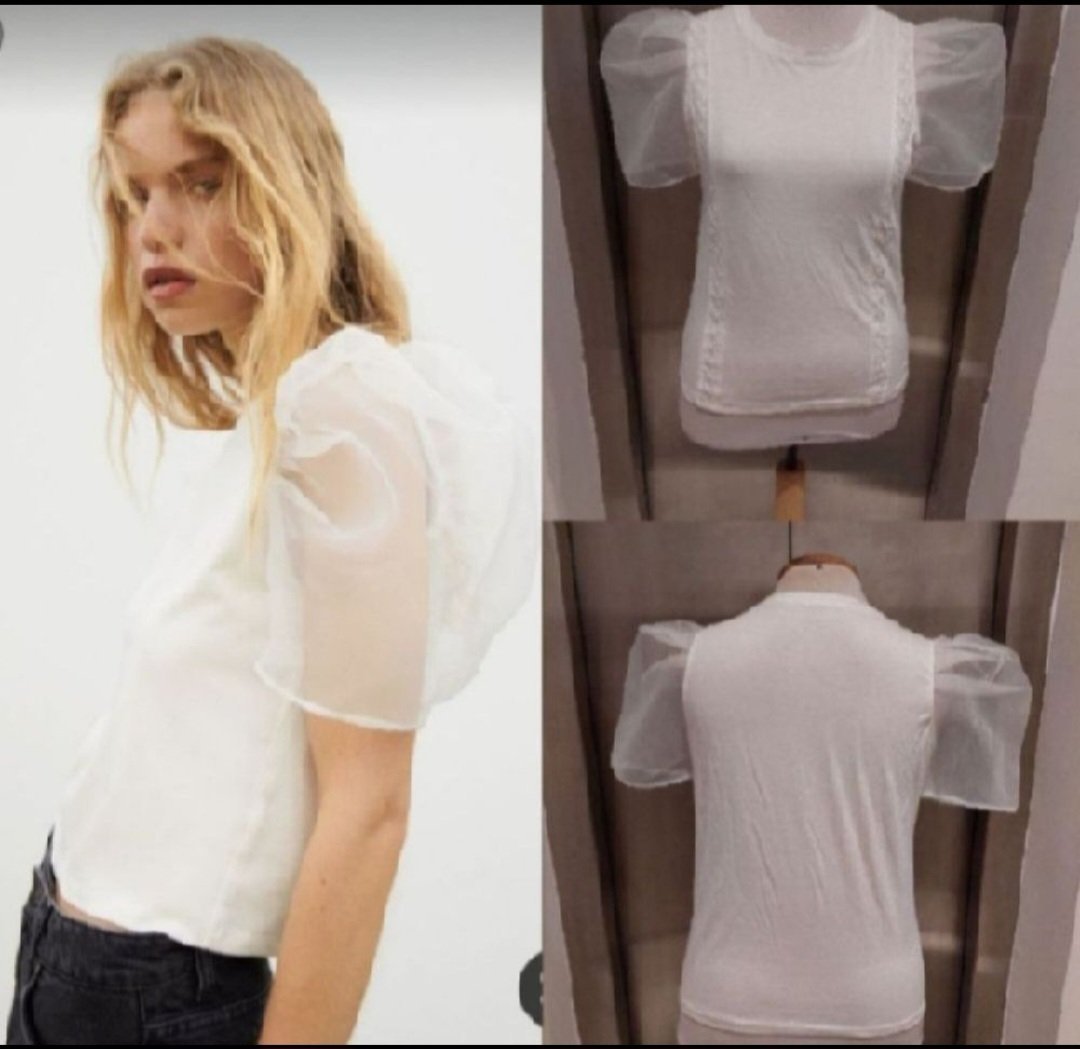 Subliiiiime❤️❤️❤️❤️ pull en cotton manche organza transparent taille36/ 38 de DORADO neuuuf 