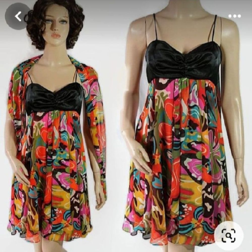 Subliiiiime ❤️ ❤️ ❤️ robe évasée à bretelles multicolores taille 38