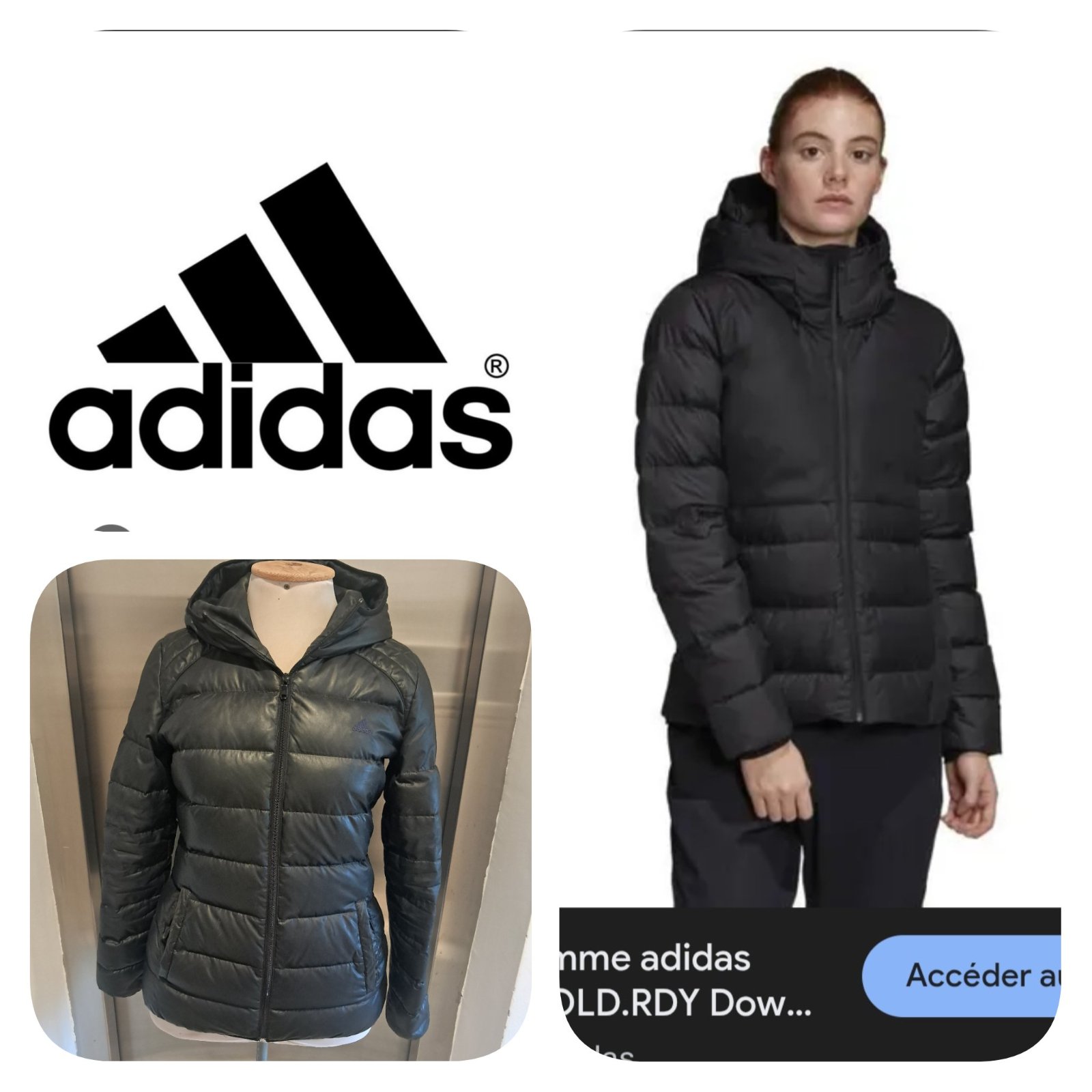 Subliiiiime❤️❤️❤️❤️❤️ veste matelassée avec capuche de ADIDAS taille 36/38