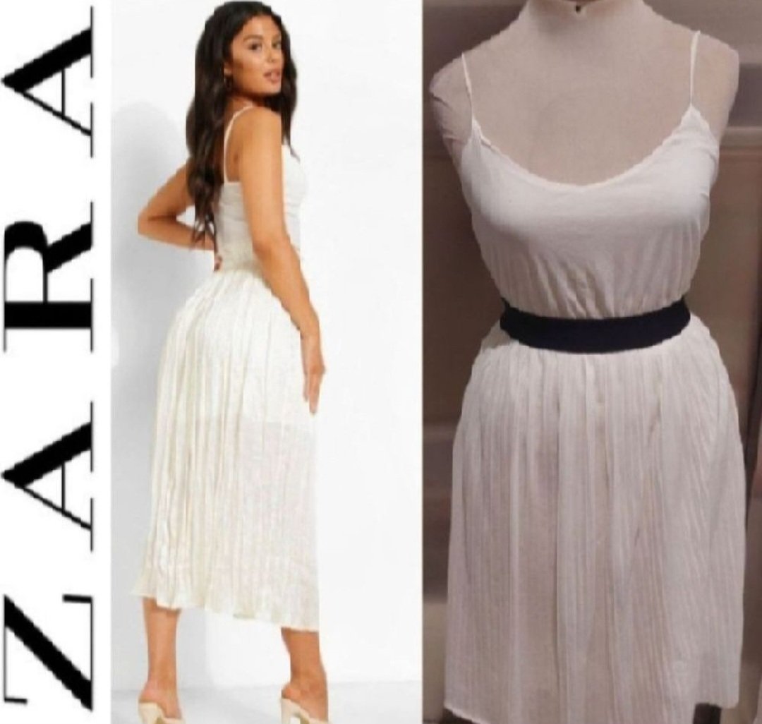 Subliiiiime ❤️❤️❤️❤️robe avec bande élastique noire à la taille et le bas plissée de ZARA taille 36