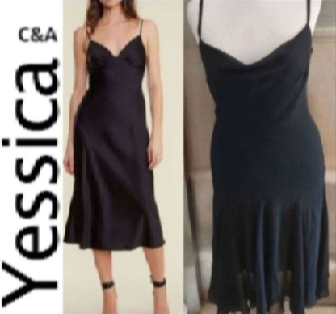 Subliiiiime❤️❤️❤️❤️ robe noire élégante noire à bretelles de YESSICA taille 42/44