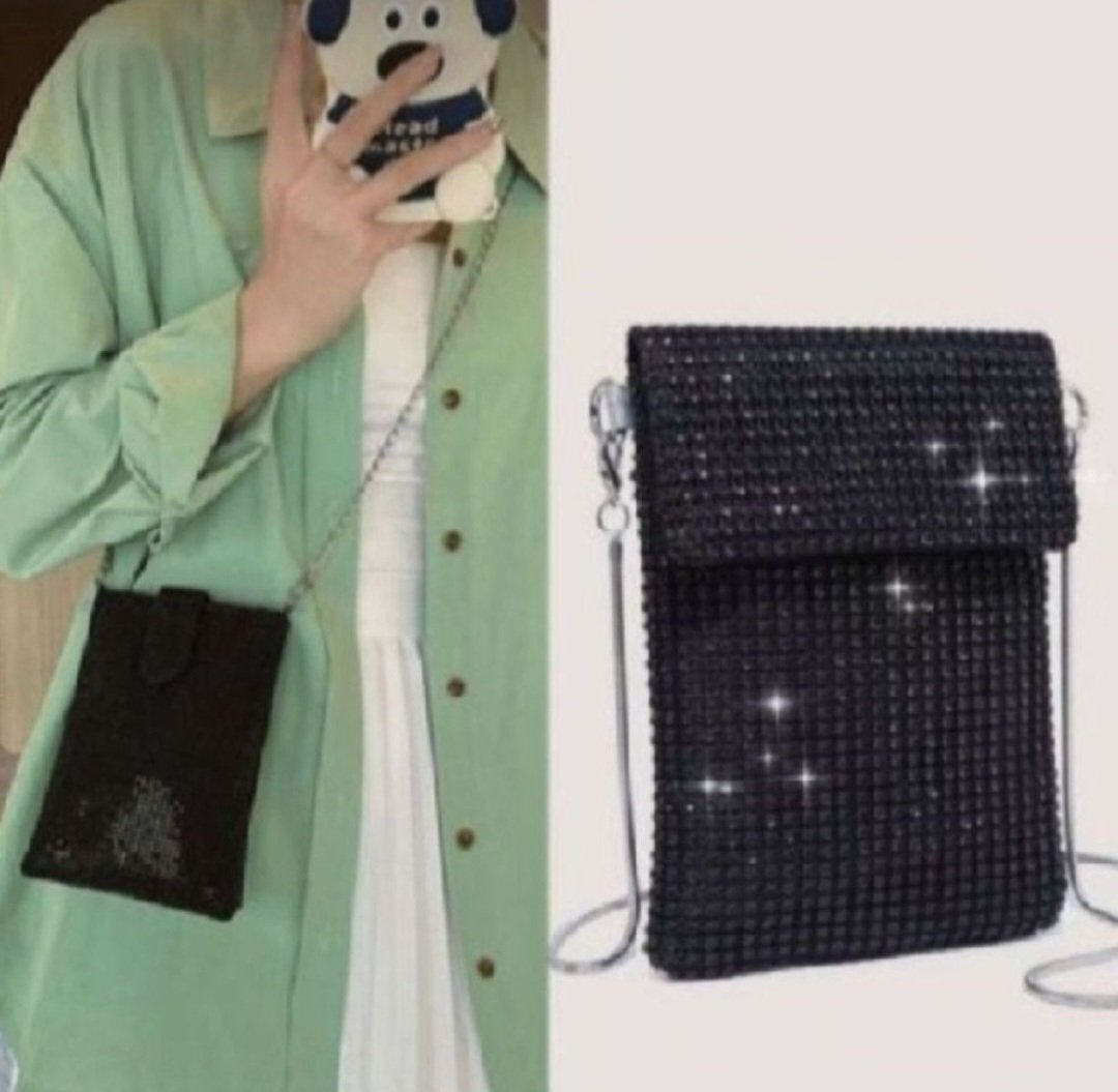 Subliiiiime❤️❤️❤️❤️ mini sac à bandoulière rectangulaire de soirée en strasses brillants anse argentés 