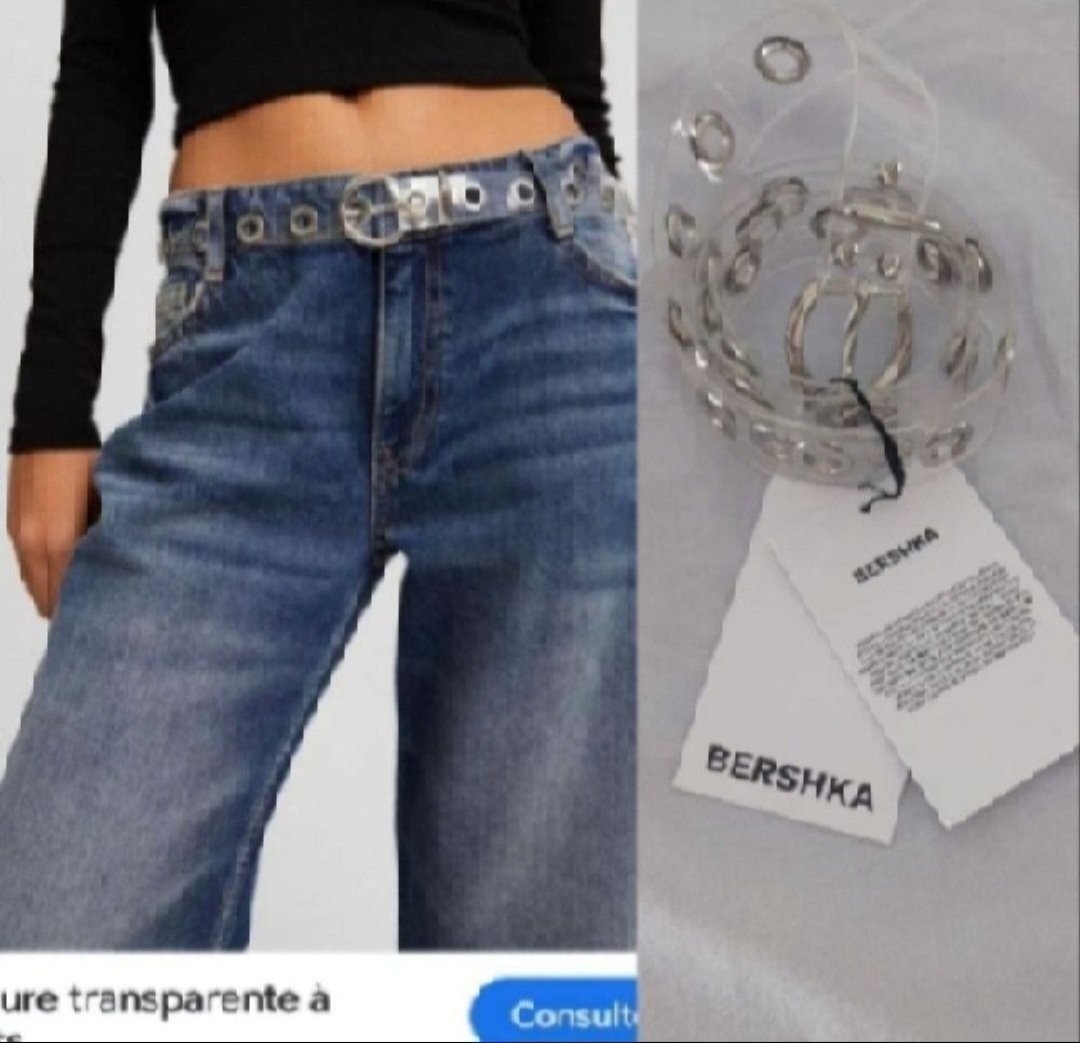Subliiiiime ❤️❤️❤️❤️❤️ceinture transparente à anneaux argentés de BERSHKA neuf avec étiquette 🏷importé de PARIS 