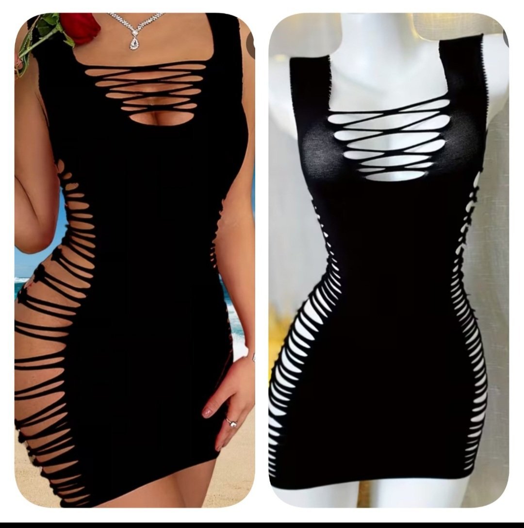 Subliiiiime❤️❤️❤️ robe sexy noire tissu elasthanne taille unique neuve 