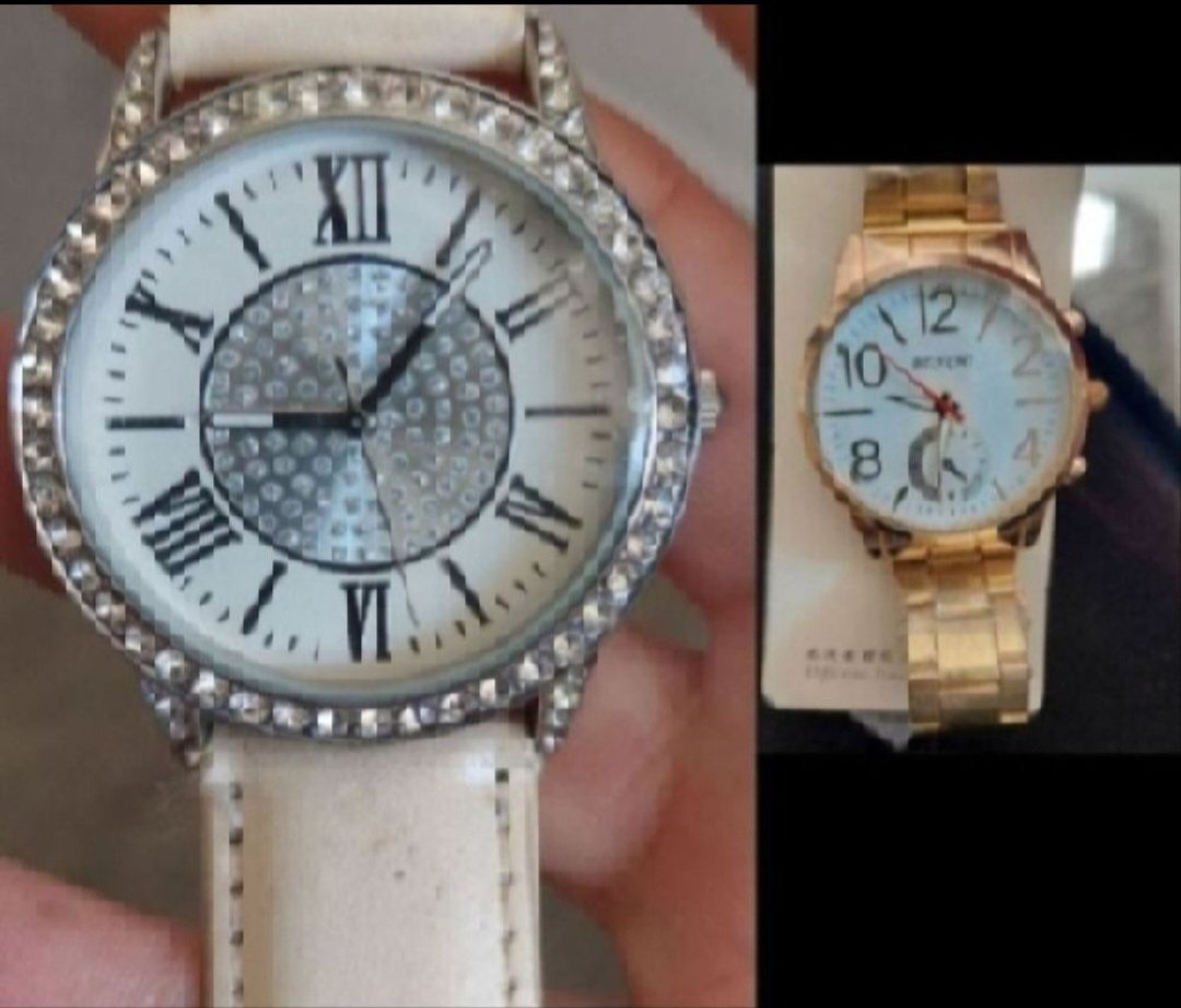 Subliiiiime ❤️❤️❤️❤️lot de 2 montres une en acier doré et l utre en strasses neuves