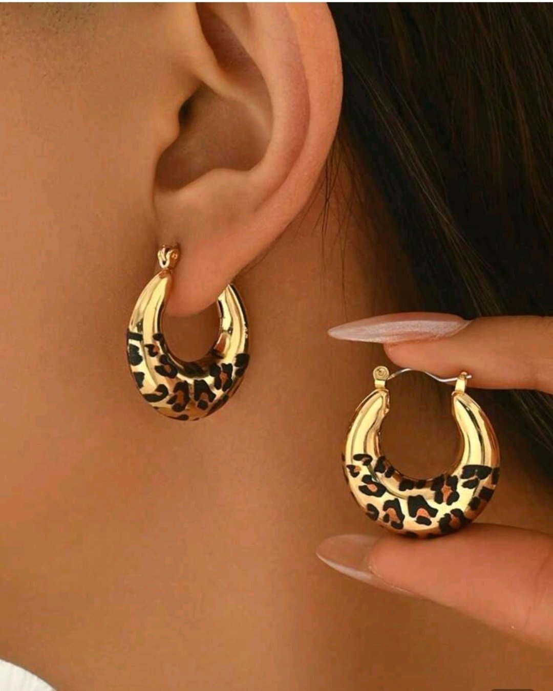Subliiiiime❤️❤️❤️❤️ boucles d'oreilles imprimé léopard 🐆 neuve 
