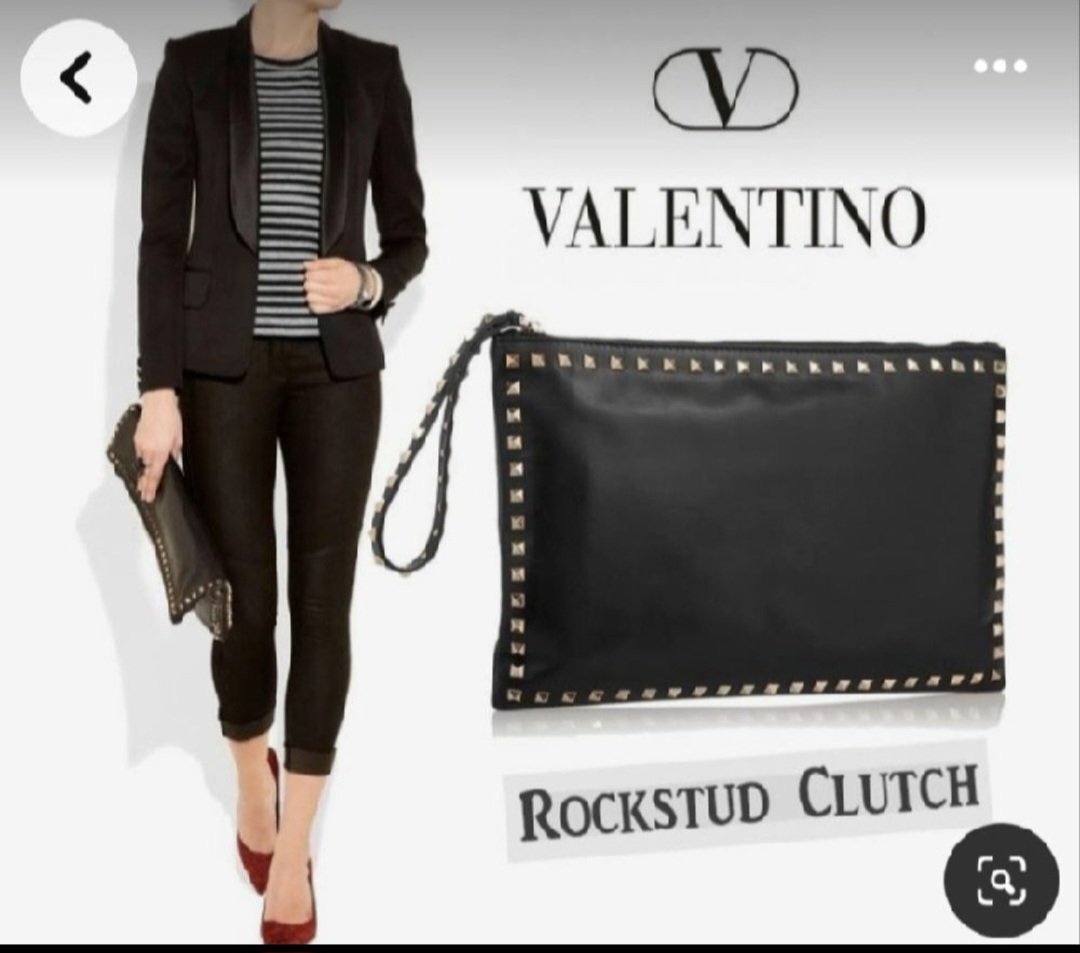 Subliiiiime❤️❤️❤️❤️ 2en1 pochette et sac à bandoulière en cuir bordure détails métallique argentés first copy de VALENTINO 