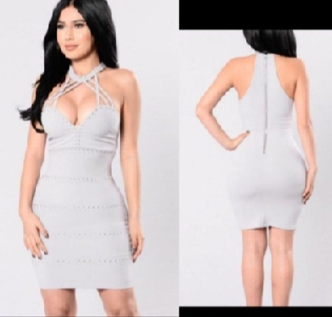 Subliiiiime ❤️❤️❤️❤️robe moulante sexy à détails métallique de FASHION NOVA taille 38 comme neuve 