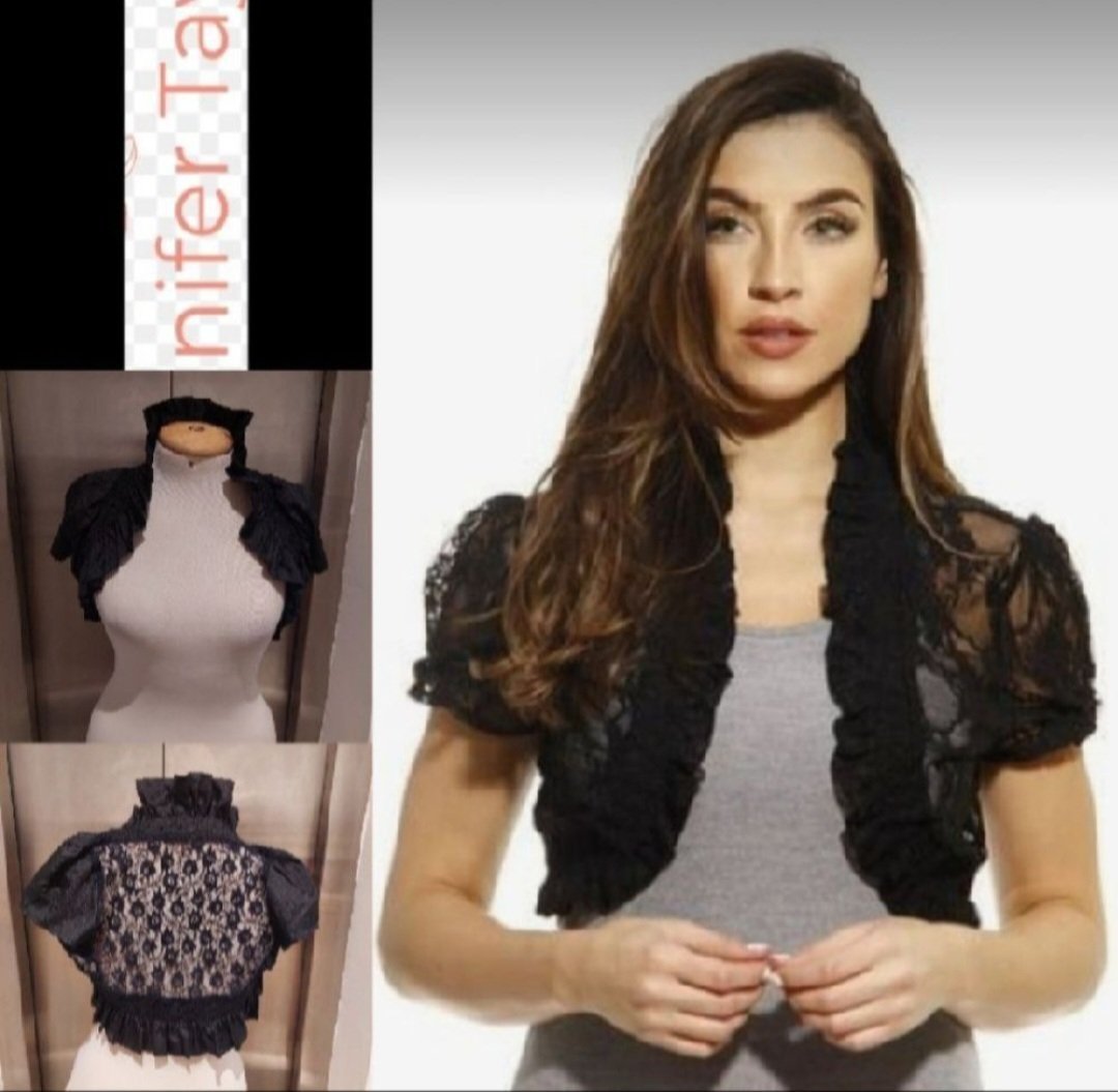 Subliiiiime❤️❤️❤️❤️❤️ boléro noir dos en dentelles de JENNYFER TAYLOR taille 36 chic 